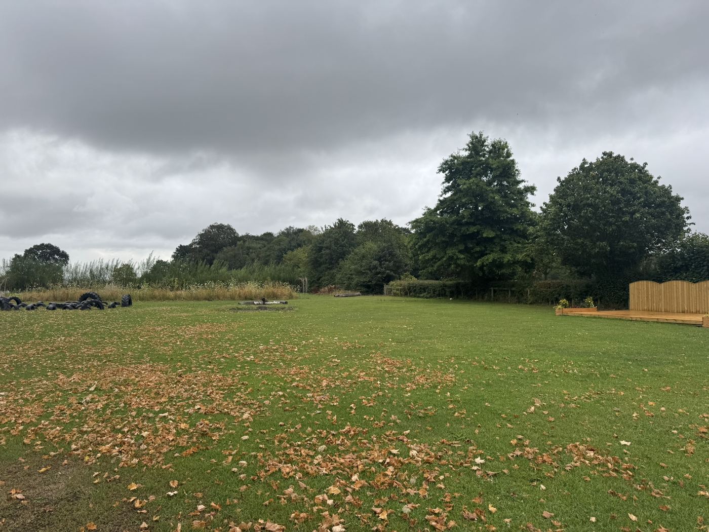 The empty corner of Cransley School's grounds before installation