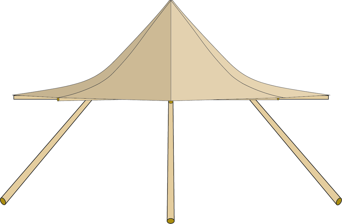 The Bower compact forest school shelter design illustration showing timber and canvas construction for outdoor learning